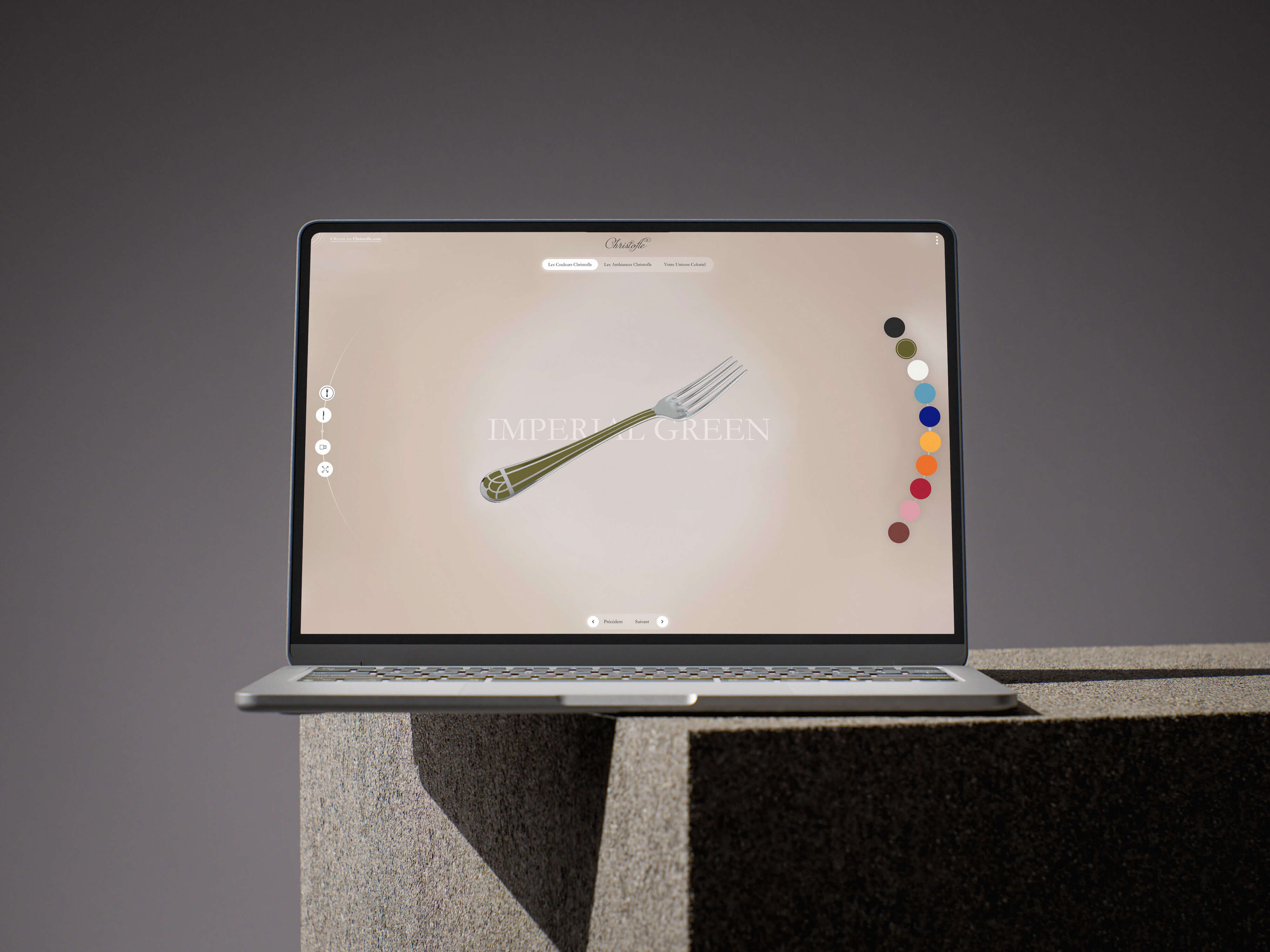 Christofle Talisman - expérience de personnalisation, vue desktop