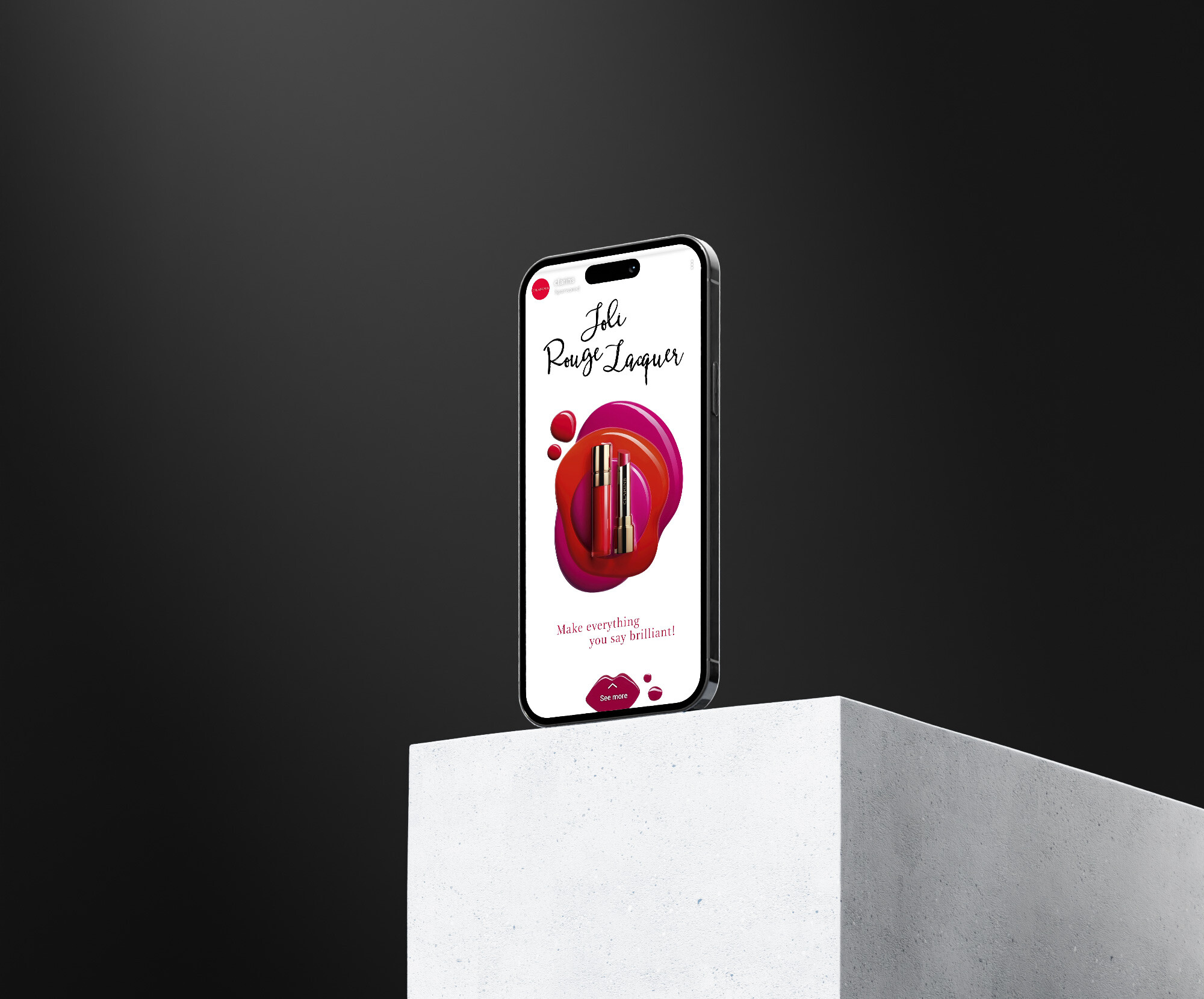 Clarins - Joli Rouge Lacquer, post réseaux sociaux